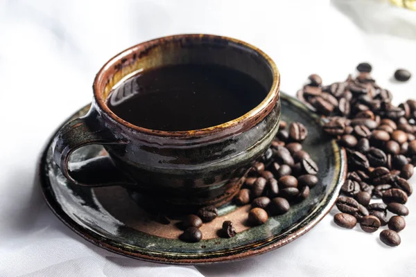 Café Negro Caliente Para Bebidas Mañana —  Fotos de Stock