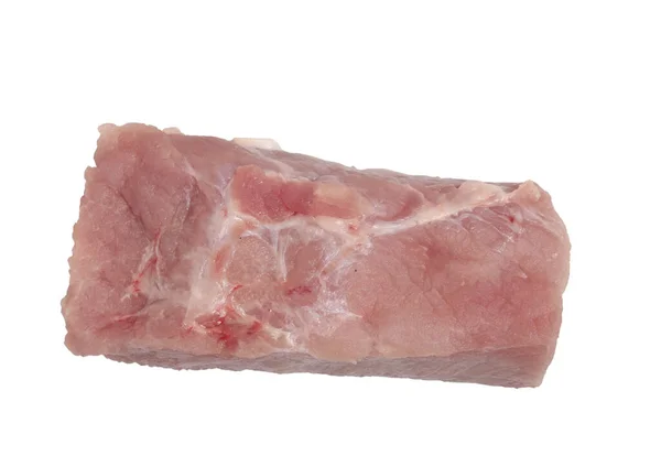 Raw Pink Pork Loaf White Background — Stock Photo, Image