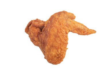 Crispy fried chicken wings on a white background
