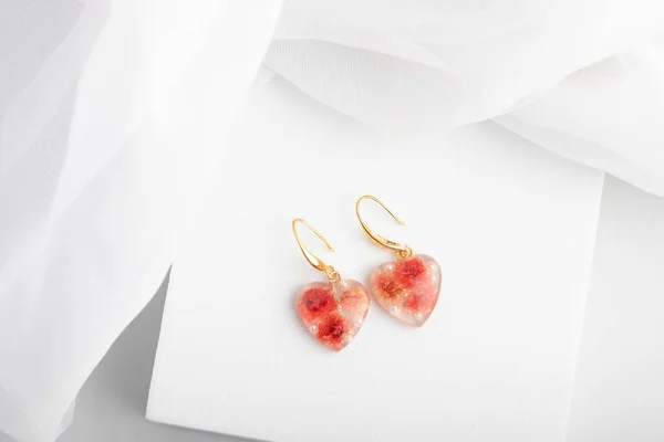 Handmade resin earrings, fashion jewelry.