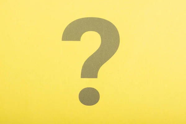 Question mark on yellow background.Thinking, solution, business, idea concept copy space.
