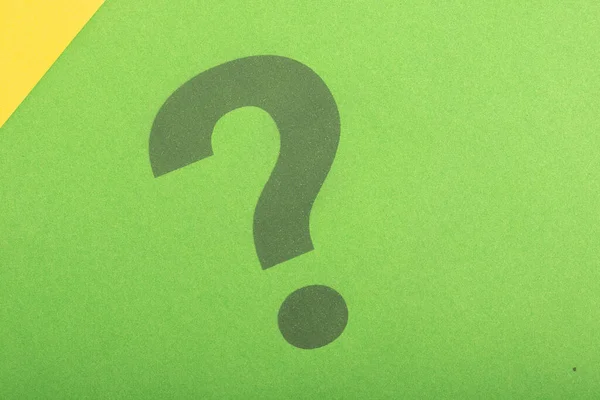 Question mark on green background.Thinking, solution, business, idea concept copy space.