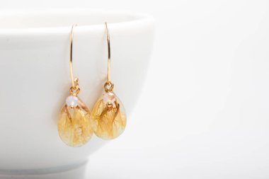 Handmade resin earrings, jewelry for women.