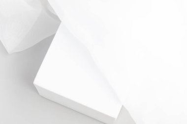 Square white product display for product advertising