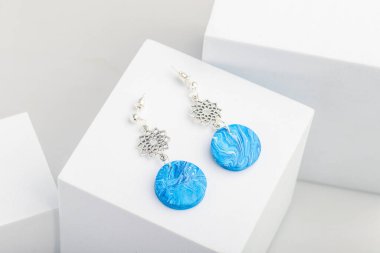 Unique fashion handmade polymer clay earrings.