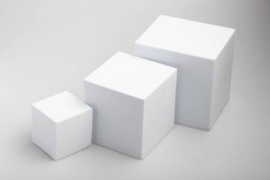 Square white product display for product advertising