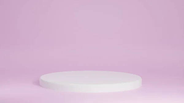 Podium Pastel Color Product Display Red Background Render Illustration — Foto Stock