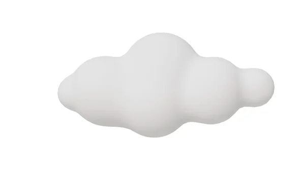 White Fluffy Cloud Icon Natural Cloudscape Air Nature Fog Backdrop — Stockfoto