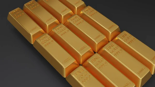 Gold Bars Isolated White Rendering — Stock fotografie