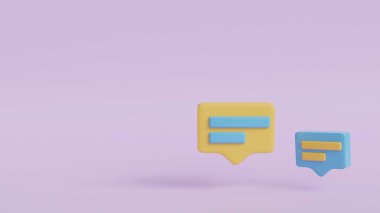 Speech bubbles.Blank 3D text bubbles for business design, discussion, topic clarifications, notifications and explain expanded content. 3D illustration