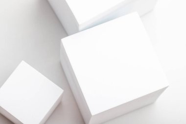 Square white product display for product advertising