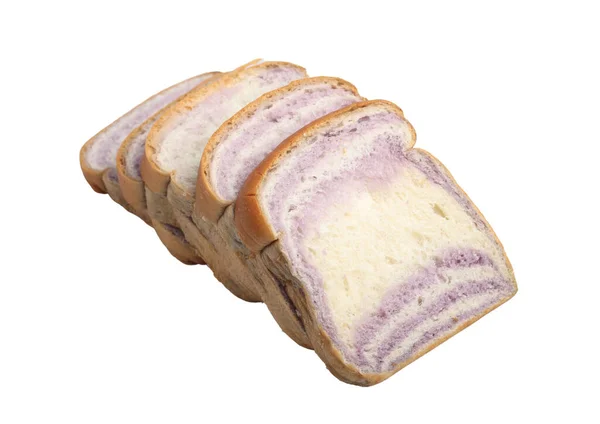 Taro Slices Bread White Background — 스톡 사진