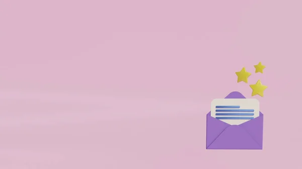 Envelope Roxo Claro Novo Conceito Mensagem Enviado Carta Por Mail — Fotografia de Stock