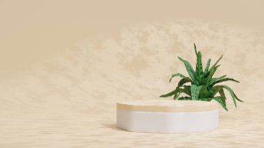 Geometrik platformlu 3D ürün podyum sahnesi. 3D silindir podyum. Ticari geçmiş. Modern minimal tasarımda geometrik formlar. 3d oluşturma.