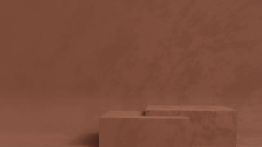 Geometrik platformlu 3D ürün podyum sahnesi. 3D silindir podyum. Ticari geçmiş. Modern minimal tasarımda geometrik formlar. 3d oluşturma.