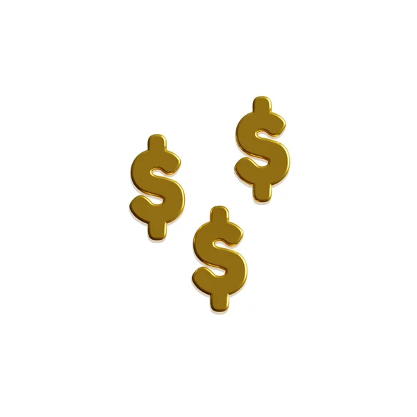 Rendering Set Monete Oro Diverse Forme Isolate Sfondo Bianco Simbolo — Foto Stock