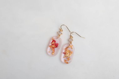 Handmade resin earrings, jewelry for women.