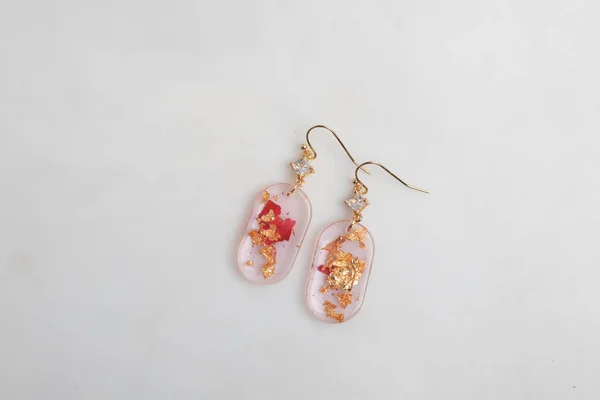 Handmade Resin Earrings Jewelry Women — 图库照片