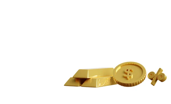 Render Conjunto Monedas Oro Diferentes Formas Aisladas Sobre Fondo Blanco —  Fotos de Stock