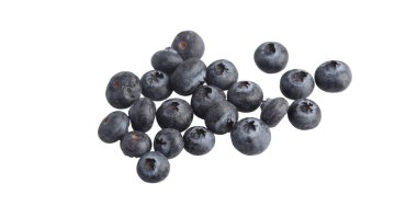 Blueberries in a wooden cup on a white background