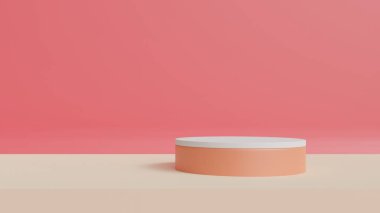 Geometrik platformlu 3D ürün podyum sahnesi. 3D silindir podyum. Ticari geçmiş. Modern minimal tasarımda geometrik formlar. 3d oluşturma.
