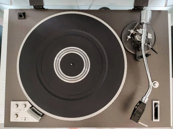 Rotary Vinyl Record Player Retro Audio Equipment Disc Jockeys Sound — Stock Photo, Image
