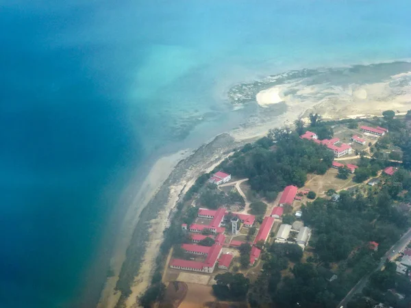 Drone View Sea Resort Buildings Forest Sea Coast Turquoise Sea — Stock Photo, Image