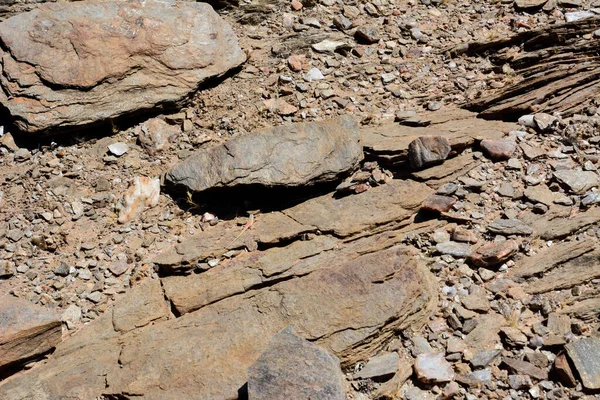 砂漠の石のブロックの層 上からの眺め 地球上の気候変動と干ばつ — ストック写真