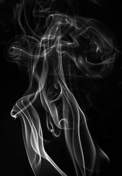 Witte Rook Een Zwarte Achtergrond Rook Wit Licht — Stockfoto