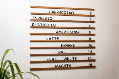 Menü Kurulu, Asılı Kafe Menüsü İmzası