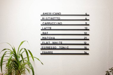 Menü Kurulu, Asılı Kafe Menüsü İmzası