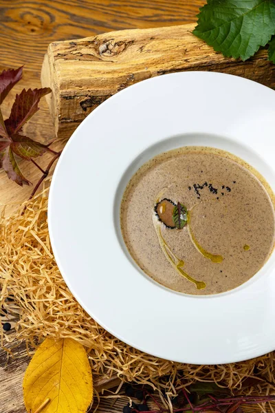 Deliciosa Sopa Preparada Restaurante Pelo Chef — Fotografia de Stock