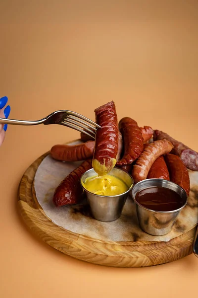 Saucisses Chasse Dans Restaurant — Photo