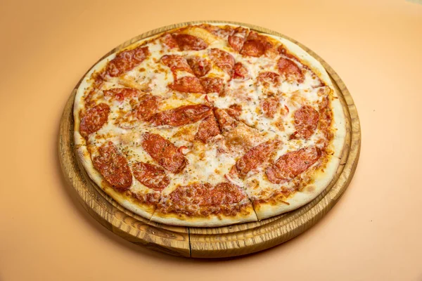 Deliciosa Pizza Com Queijo Legumes — Fotografia de Stock