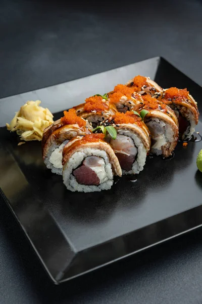 stock image delicious rolls in a Japanese restaurant