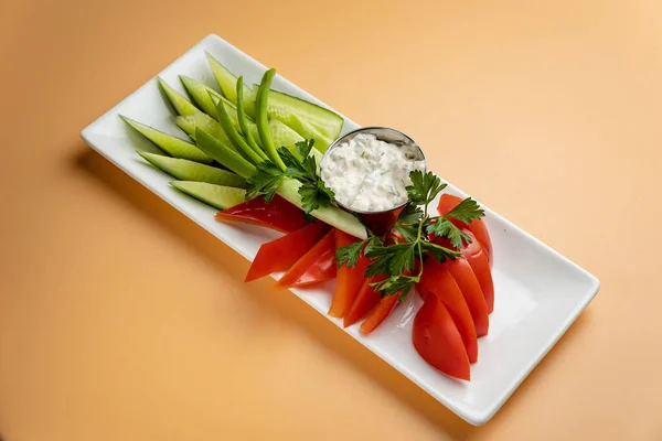 Egy Finom Saláta Egy Étteremben — Stock Fotó