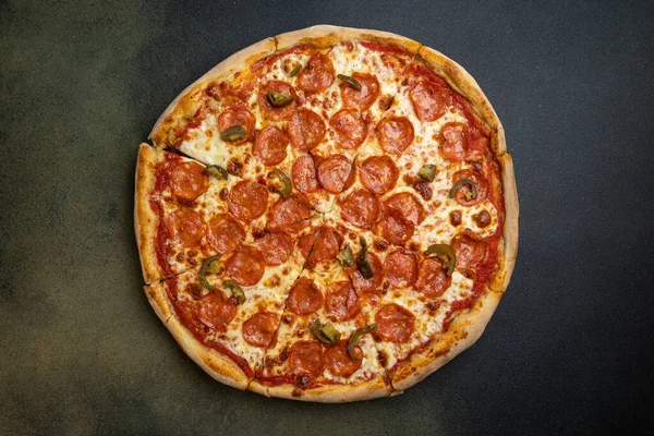 stock image delicious pizza in an Italian restaurant