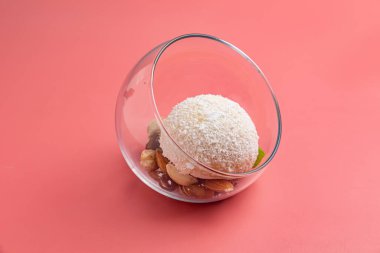 Delicious mochi close-up. Traditional Japanese dessert