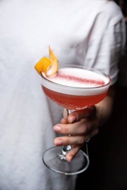 a beautiful alcoholic cocktail from the barman of the restaurant