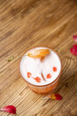 a beautiful alcoholic cocktail from the barman of the restaurant