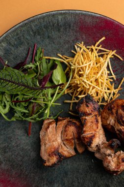 delicious meat on a plate from a restaurant