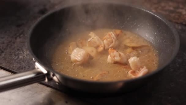 Chef Prepares Seafood Pasta — Video