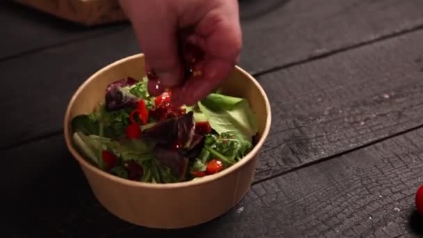 Chef Prepares Delicious Seafood Salad — Αρχείο Βίντεο