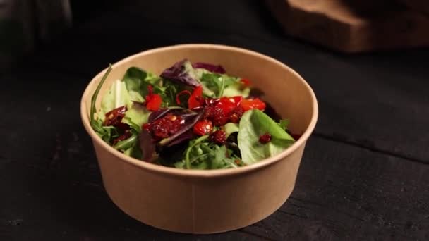 Chef Prepares Delicious Seafood Salad — Video Stock