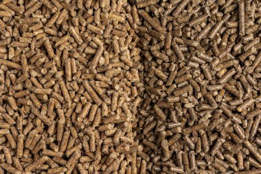 Ahşap topaklar üretimi. Bir çeşit odun yakıtı..