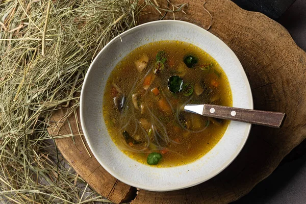 Deliciosa Hermosa Sopa Preparada Por Chef —  Fotos de Stock