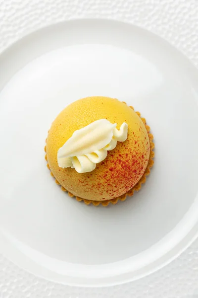 Délicieux Desserts Sur Fond Blanc Chef Pâtissier — Photo