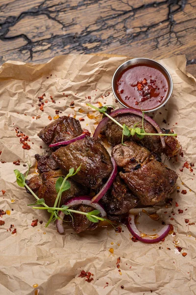 stock image Delicious meat dishes close up