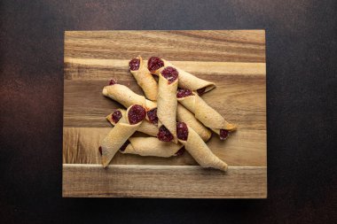 Tahtada nefis kurabiyeler. Kapat.