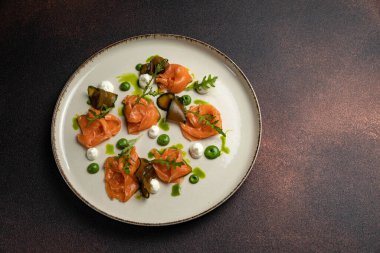 Restorandan lezzetli balık yemekleri. Yakın plan.